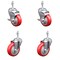 Service Caster 4 Inch SS Red Polyurethane Swivel 10mm Threaded Stem Caster Brakes, 2PK SSTS20S414-PPUB-RED-TLB-M1015-2-S-2 - alternate 1